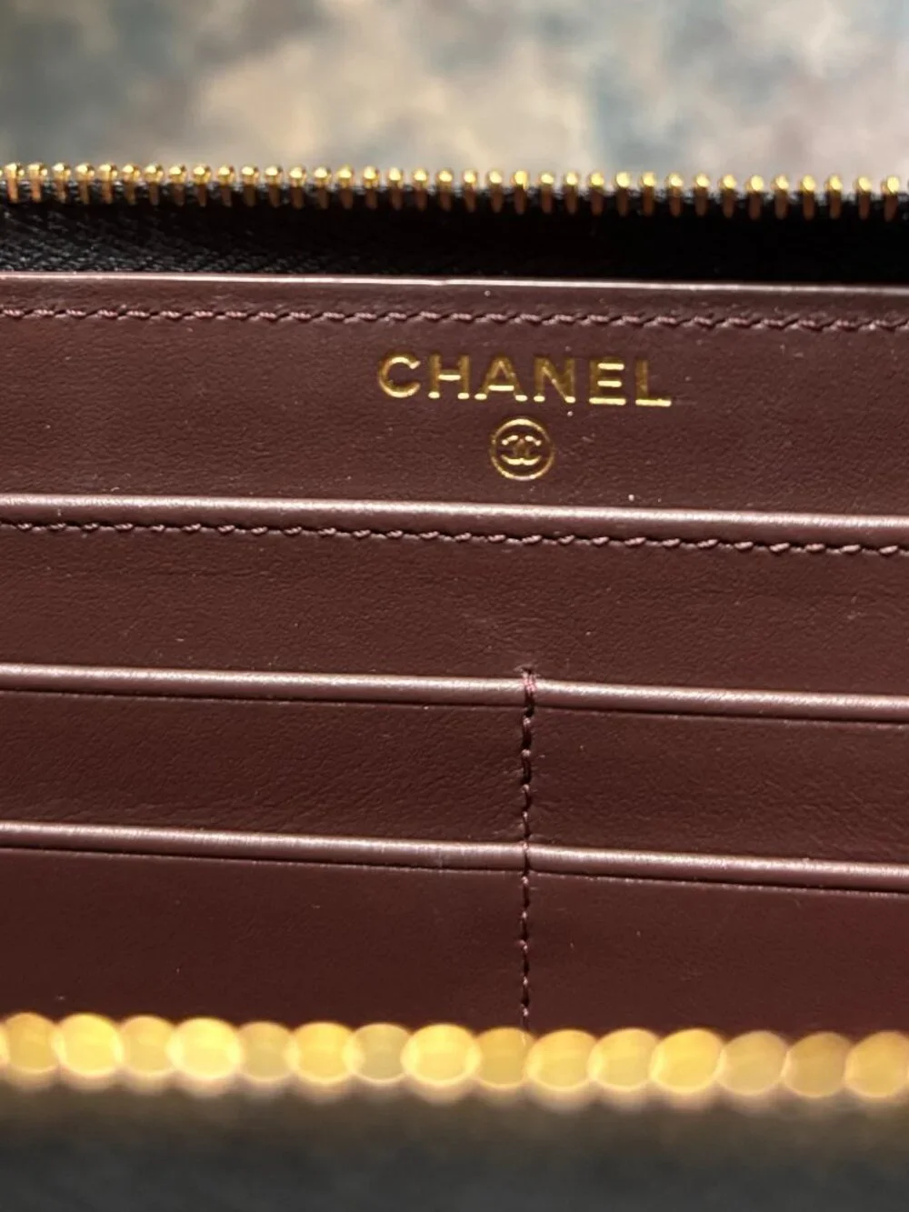 Authentic Chanel Zip Around Wallet